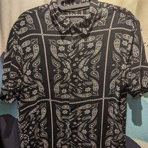 Black Paisley / Bandana Button Down Shirt
